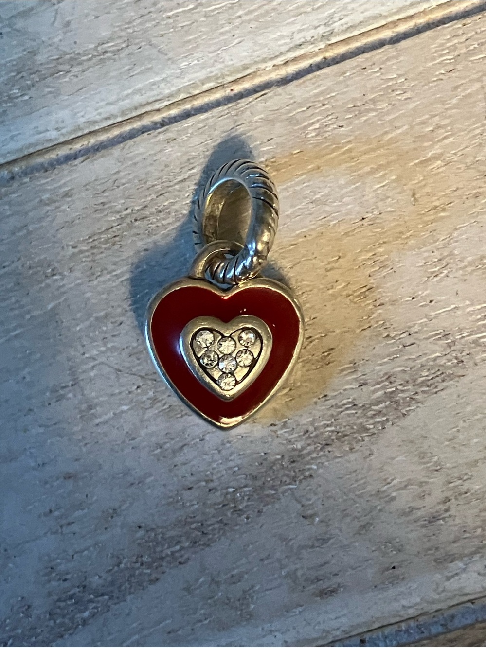 🌸Brighton Red Enameled Crystal Heart Charm